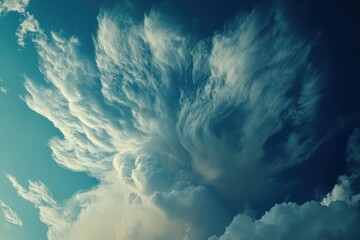 Poster - Timelapse of clouds transforming and fading above a serene landscape during the afternoon, Time-lapse of clouds changing shape and disappearing in the blue sky
