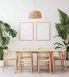 © Satisgitfied - Modern Dining Room with Minimalist Decor and Tropical Plants
