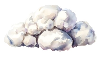 Poster - Hand-painted illustration of a fluffy cumulus cloud.