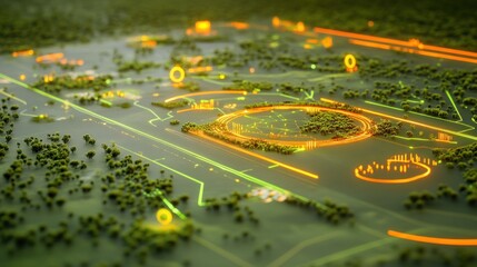Poster - Futuristic Green Technology Landscape: A Digital Terrain Visualization