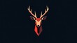 © Adex - Geometric deer head minimalist red and beige animal illustration