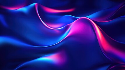 Aufkleber - Abstract flowing waves of vibrant neon colors