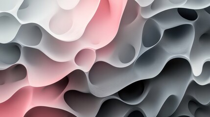 Poster - Abstract swirling shapes in soft color gradients