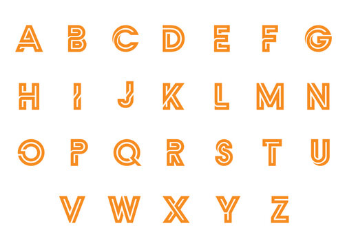 custom alphabetical letter logo set or vector initial typographic logo bundle