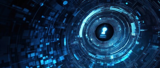 Aufkleber - Glowing digital user tunnel abstract technology background