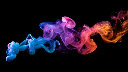 Poster - Colorful Abstract Smoke Swirling in Mid-Air Displaying Vibrant Hues