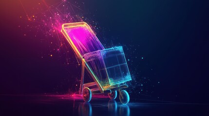 Aufkleber - Digital shopping cart
