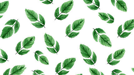 Aufkleber - A simple green leaf pattern on a white background