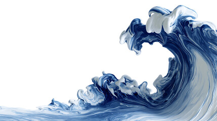 Poster - A white and blue wave with a white background