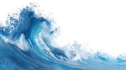 Poster - A white and blue wave with a white background