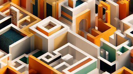 Poster - Abstract 3d maze structure design