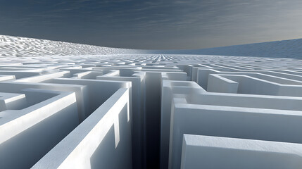 Aufkleber - Abstract 3d maze structure design