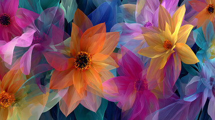 Poster - Abstract colorful summer flower background wallpaper design
