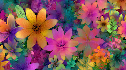 Poster - Abstract colorful summer flower background wallpaper design