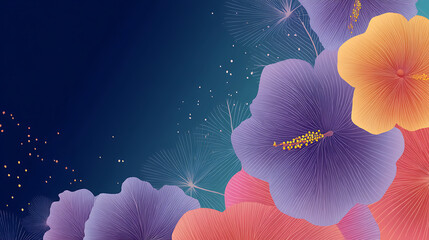 Poster - Abstract gradient floral header background wallpaper design