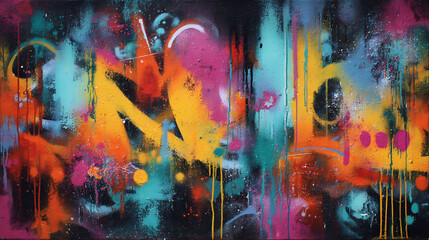 Poster - Abstract modern graffiti art with dripping spray paint