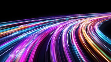 Aufkleber - Dynamic multicolored light streaks abstract background