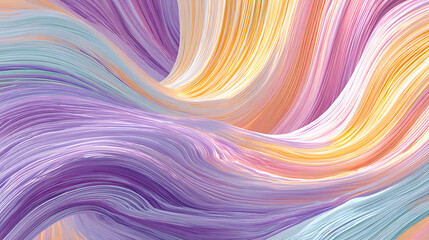 Poster - Decorative twirling pastel lines as wallpaper