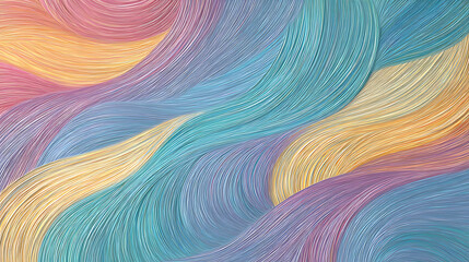 Aufkleber - Decorative twirling pastel lines as wallpaper