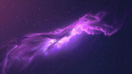 Wall Mural - A dreamy purple nebula with scattered stars in the dark night sky creating a cosmic background scene
