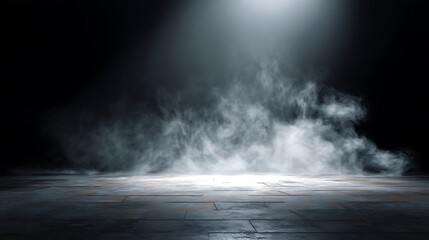 Aufkleber - Empty dark background with smoke or fog on the floor