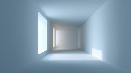Aufkleber - Beautiful light empty wall in a room with a perspective, minimalistic interior background for presentation