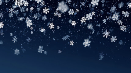 Poster - Falling snowflakes on a dark blue background
