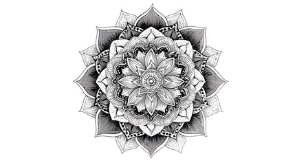 Poster - Black and white mandala to colour