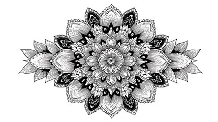 Poster - Black and white mandala to colour