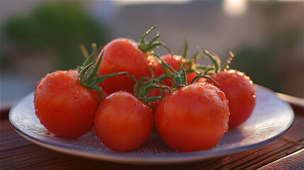 Aufkleber - Fresh tomatoes picked from the bush