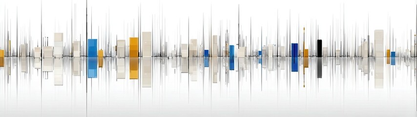 Poster - Abstract Soundscape Art with Colorful Outlines Revealing Double Exposure Technique by a Musician for Artistic Interpretation