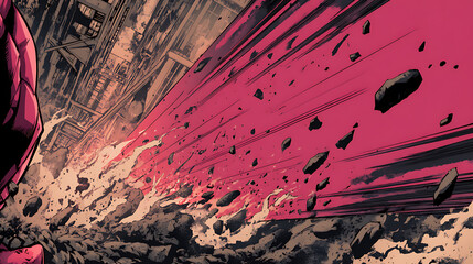 Poster - Powerful comic book action layout background