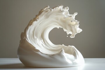 Poster - Creative representation of a wave in slow motion showcasing fluid dynamics and artistic design, Fantastic with wave object in slow motion