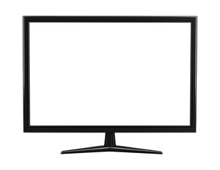 Modern flat screen monitor or television isolated on a transparent background