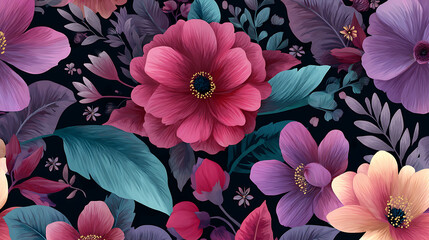 Poster - Modern floral background wallpaper design