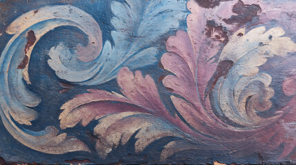 Aufkleber - Old abstract baroque oil painting as background illustration