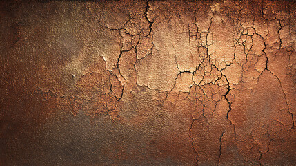 Aufkleber - Old grunge copper bronze rusty texture background, distressed cracked patina