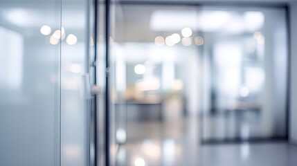 Office interior action scene modern workspace blurred background professional environment dynamic view