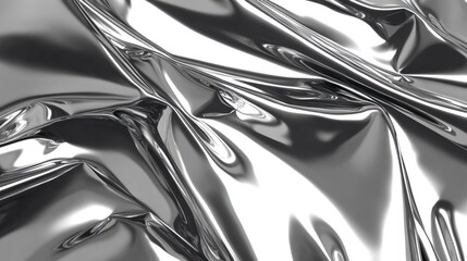 Poster - Abstract Chrome Drapery: A Study in Reflective Surfaces