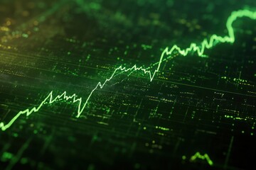 Poster - Green upward trending chart on a digital display