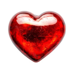 Poster - a vibrant red heart isolated on a transparent background symbolizing love and affection in a minimal