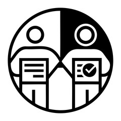 Poster - Teamwork collaboration agreement partnership cooperation contract business deal success checklist vector icon isolated on transparent background