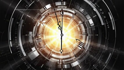 Aufkleber - Abstract Clock with Glowing Center