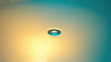 Poster - Water Drop Impact Teal and Gold Ripples
