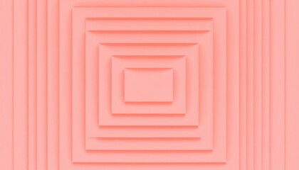 Poster - Geometric shapes in soft coral color digital art abstract design minimalist environment top-down view modern aesthetic