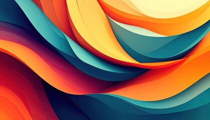 Aufkleber - Dynamic colorful waves abstract art graphic design vibrant environment close-up view creative concept for impact