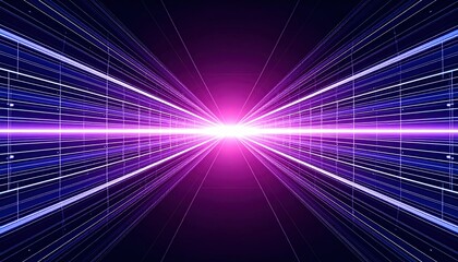 Poster - Dynamic light beam action in digital space abstract visualization high-tech environment futuristic viewpoint