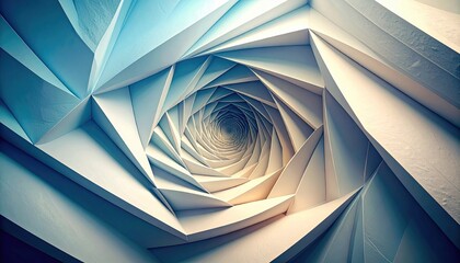 Poster - Spiraling architectural design abstract space digital art minimalist environment artistic perspective modern concept