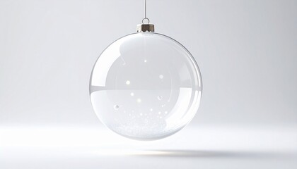 Poster - Suspended clear glass ornament minimalist studio decorative object clean background close-up modern aesthetic