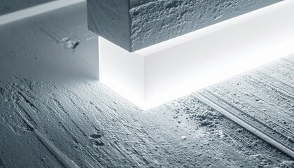 Poster - Illuminated minimalist design modern studio photograph contemporary setting close-up light and texture concept